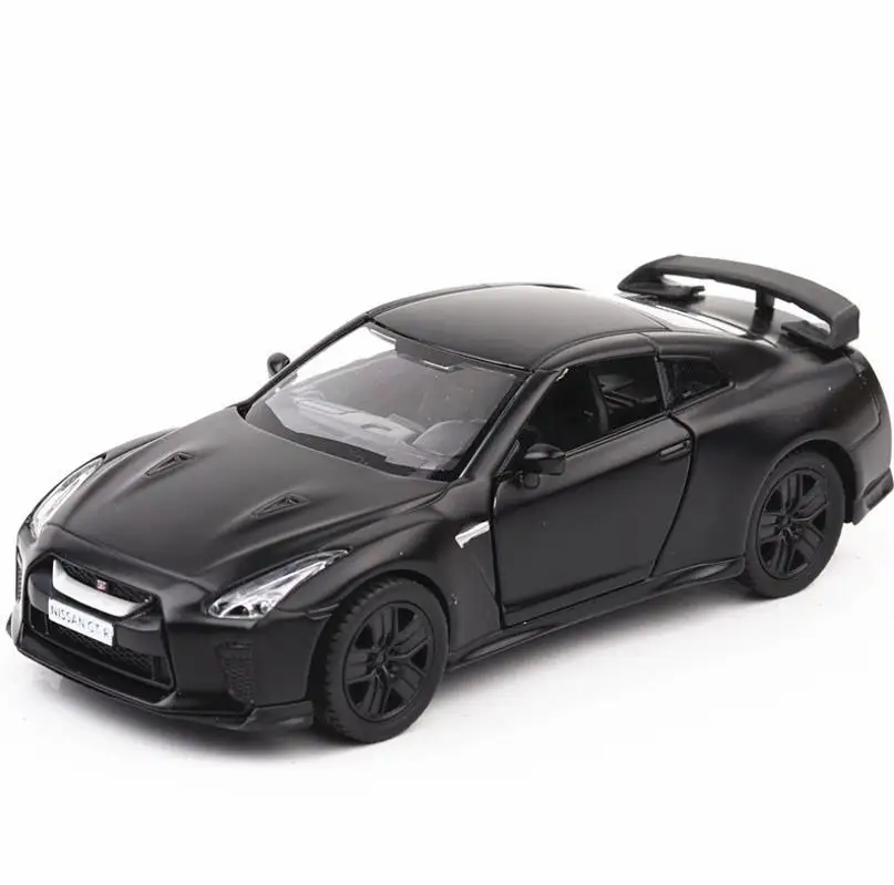 1:36 черная модель спортивного автомобиля GTR игрушечная игрушка из сплава с