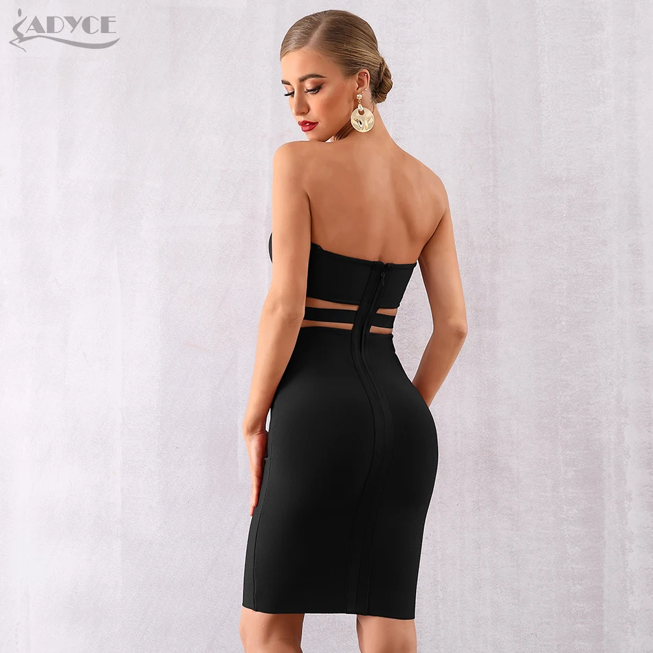 Adyce новое летнее элегантное женское Бандажное Платье Vestidos сексуальное без бретелек открытое Клубное платье знаменитостей Подиумные вечерние платья