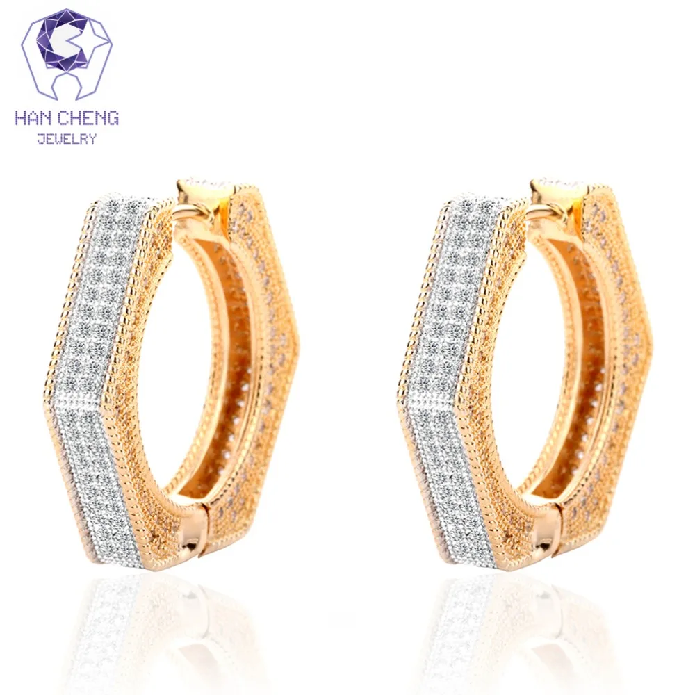 HanCheng новые модные роскошные позолоченные круглые драгоценные камни циркон