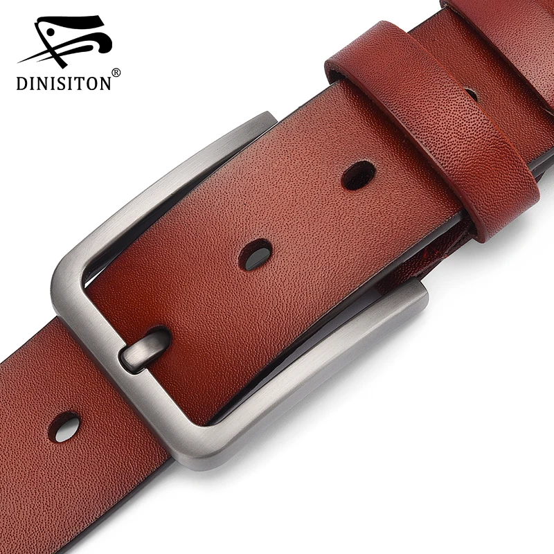 DINISITON Leather Belt Men Genuine Leather Strap Male High Quality Cowhide Belts Brand Designer Luxury Pin Buckle Belt DS882