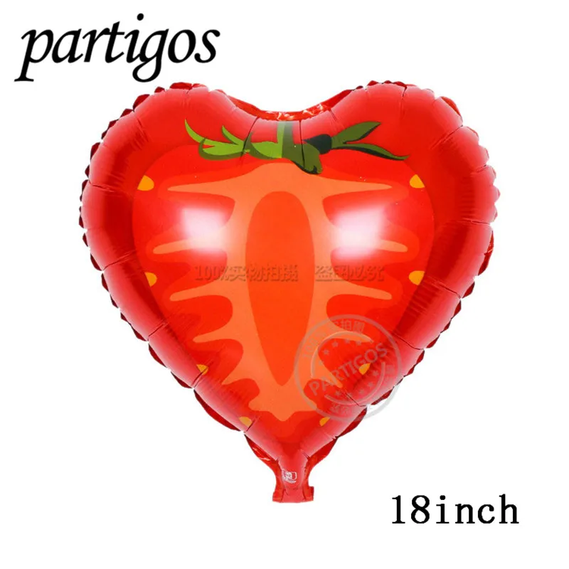 18inch strawberry 1 шт фрукты овощи шары Для летних вечеринок Декор клубника ананас арбуз мяч гелий Гавайи партия Декор тропические фрукты - Цвет: 18inch strawberry
