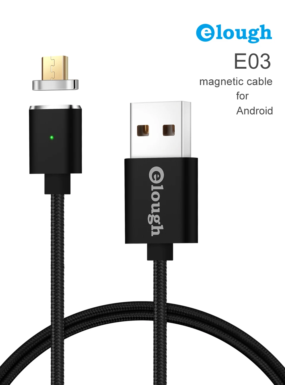 Elough E03 Магнитный зарядный micro usb кабель для Xiaomi micro usb Магнитный зарядный кабель для Android Microusb кабель для передачи данных