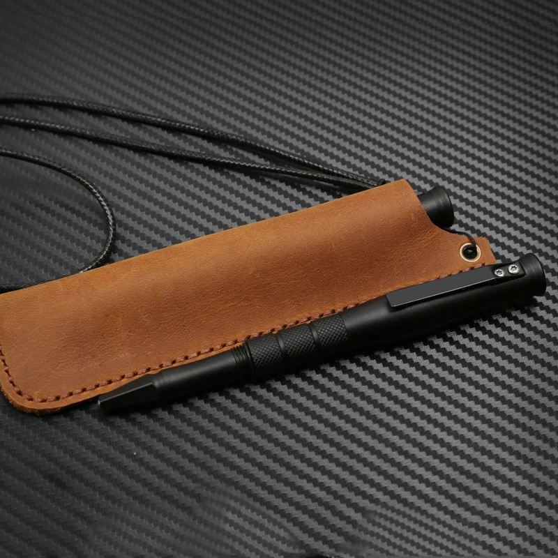 pen with sheath EDC, тактическая ручка из алюминиевого сплава для самообороны, личная тактическая ручка для выживания на открытом воздухе с вольфрамовой стальной головкой, многофункциональные инструменты для повседневного использования - Цвет: pen with sheath