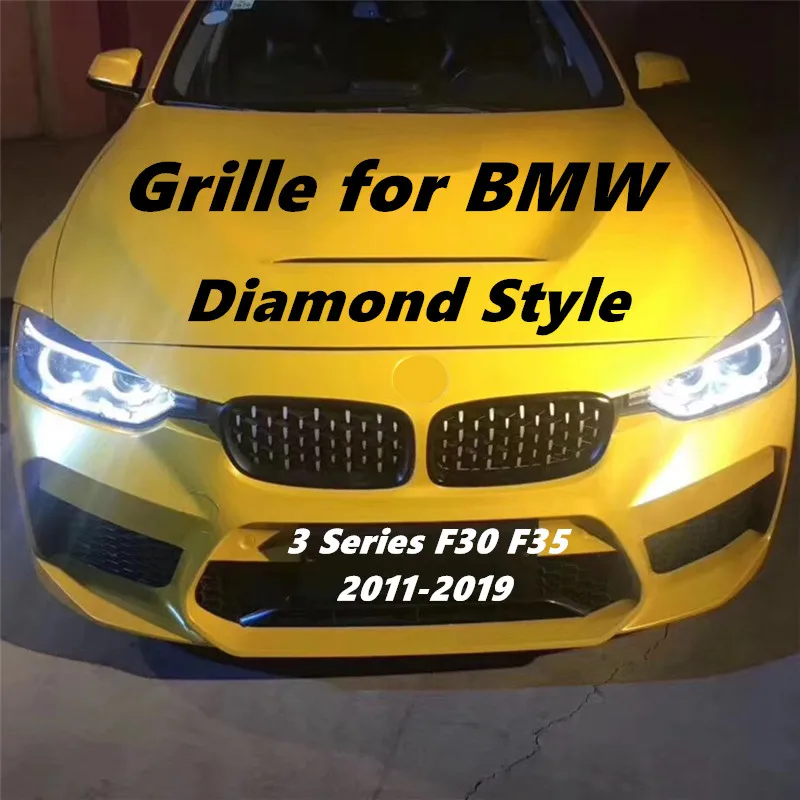 Пара Передняя решетка для BMW Новые 3 серии F30 F35 2011 2019 алмаза Метеор Стиль переднего