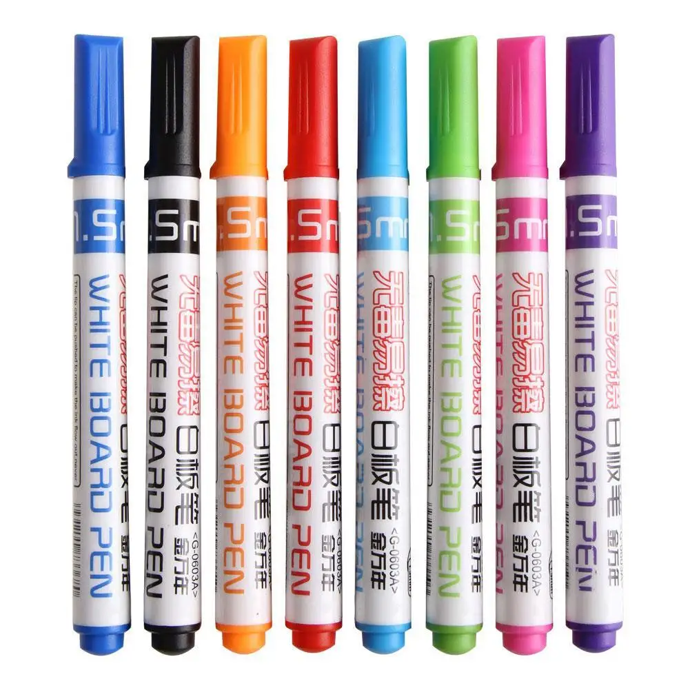 

8Pcs New White Board Markers Colored Non-toxic Erasable Whiteboard Marker Whiteboard Pen For Kids Graffiti Painting Drawing Pen