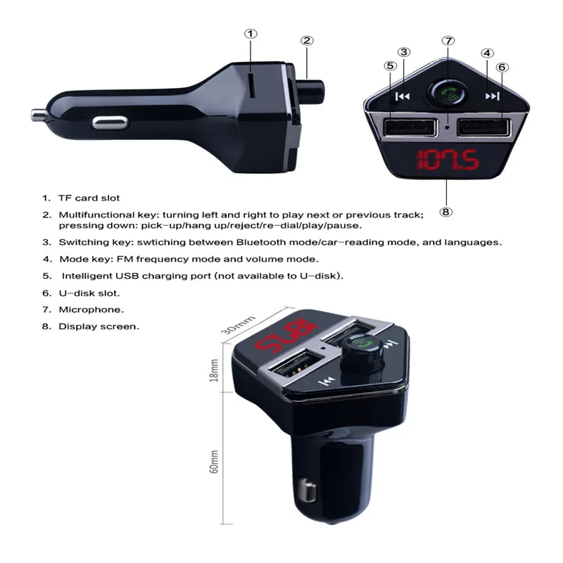 Автомобильный gps позиционирования Bluetooth MP3 Wth приложение найти автомобиль Беспроводной быстрое зарядное устройство с двумя портами USB FM TF U диск ультра ясный стерео музыка
