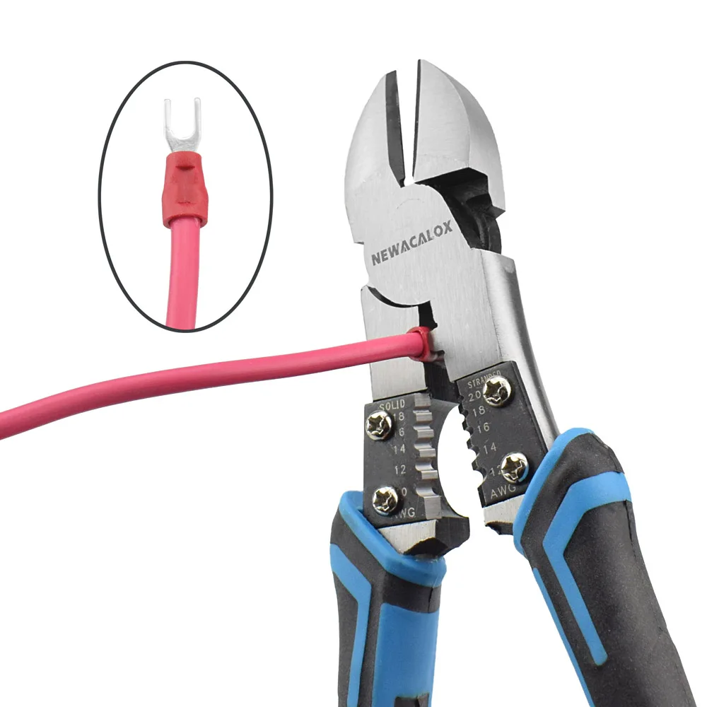 NEWACALOX 8'' Multitool Pliers Set Stripper/Crimper/Cutter Heavy Duty Wire Diagonal Jewelry Making Hand Tools | Инструменты