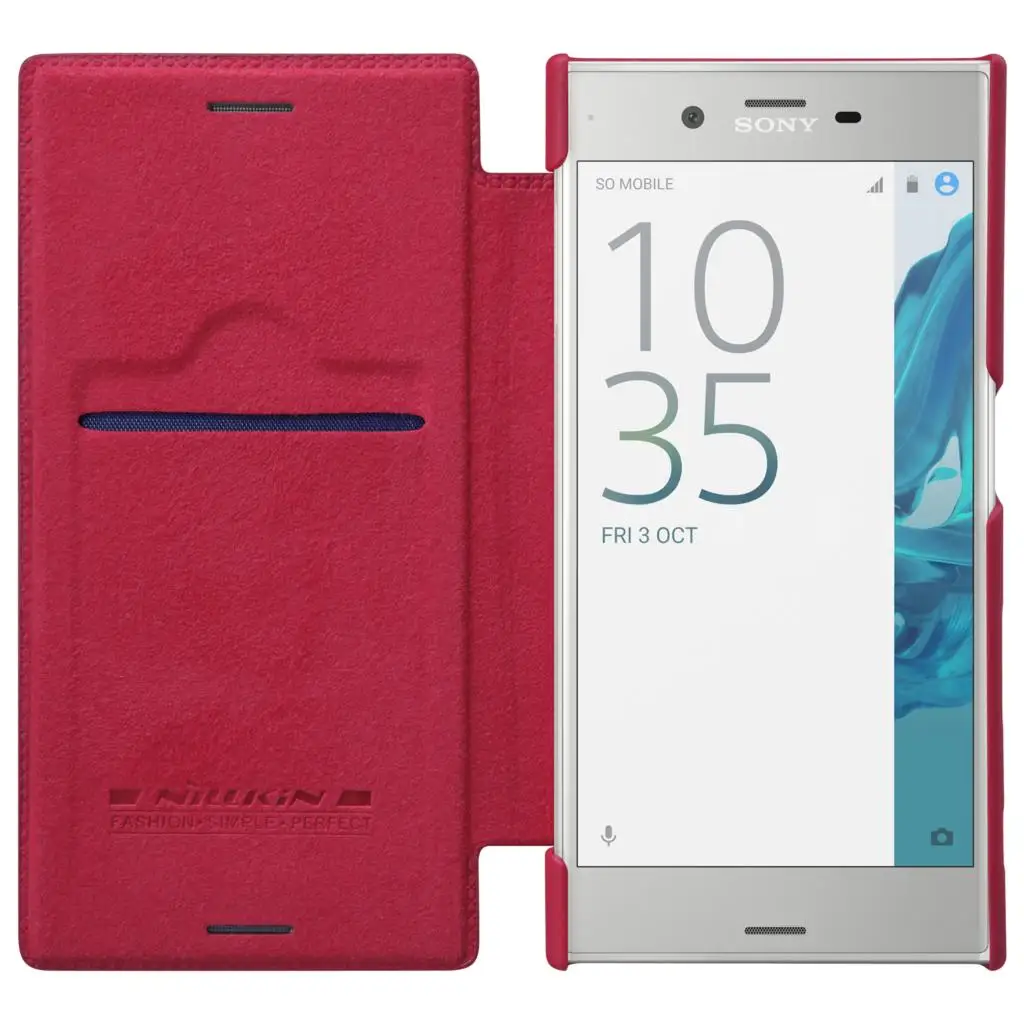 Чехол для sony Xperia XZ серии Nillkin Qin из искусственной кожи, чехол-книжка для sony Xperia XZS с отделением для карт