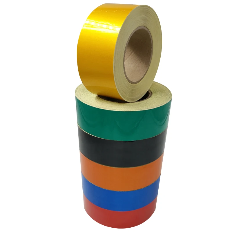 5CM*45M Reflective Tape Safety Warning Sign Body Stickers Gold PVC Materials Strips Adhesive Wear-resistant Waterproof |
