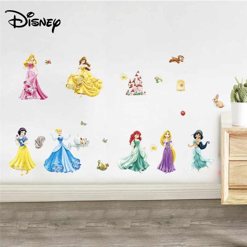 Наклейки Disney для детской комнаты девочек спальни мультяшная принцесса