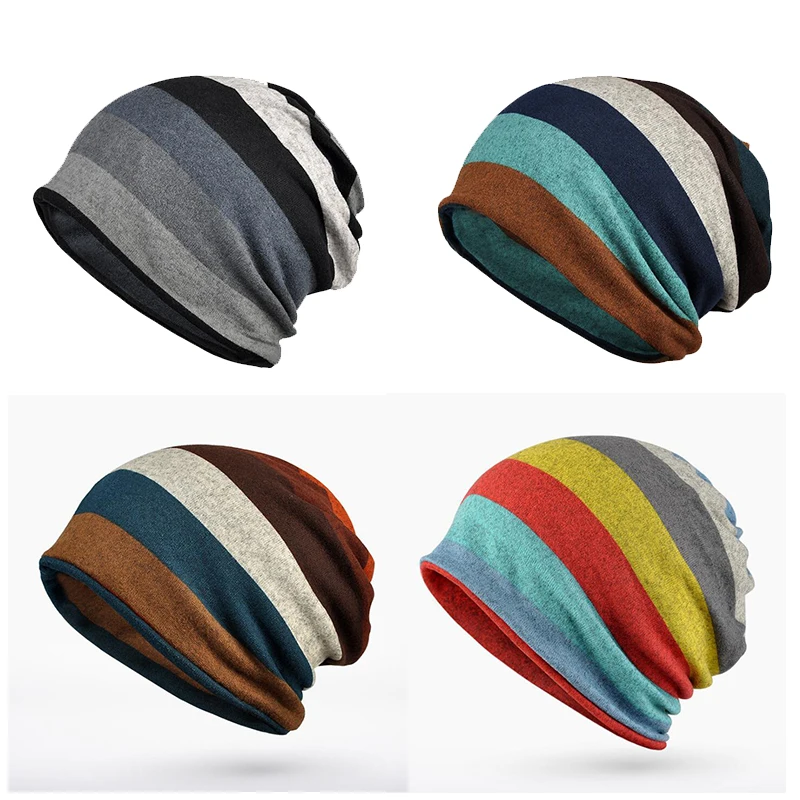 Модная осенне зимняя Шапка бини для мужчин и женщин свободная хлопковая