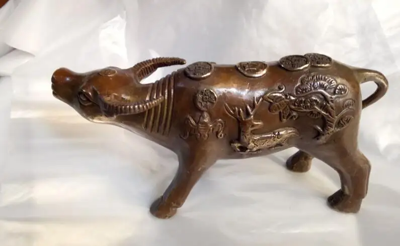 Chinese ancient carvings of fine copper coffee one the twelve zodiac animals gifts wild statues | Дом и сад