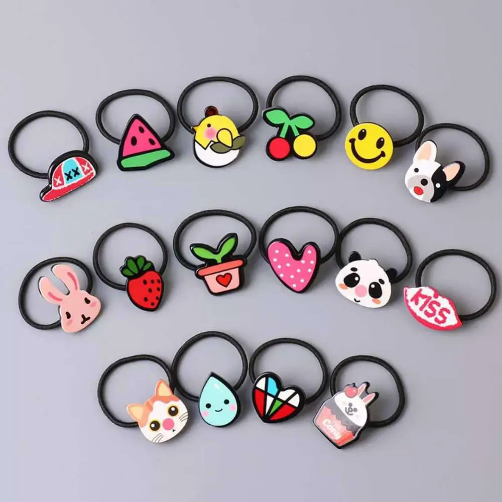 1Pcs Random 2 шт., Детская резинка для волос с мультяшными животными, Кроликом, медведем, кошкой, резинка для волос, аксессуары для волос для девочек, детский головной убор - Цвет: 1Pcs Random