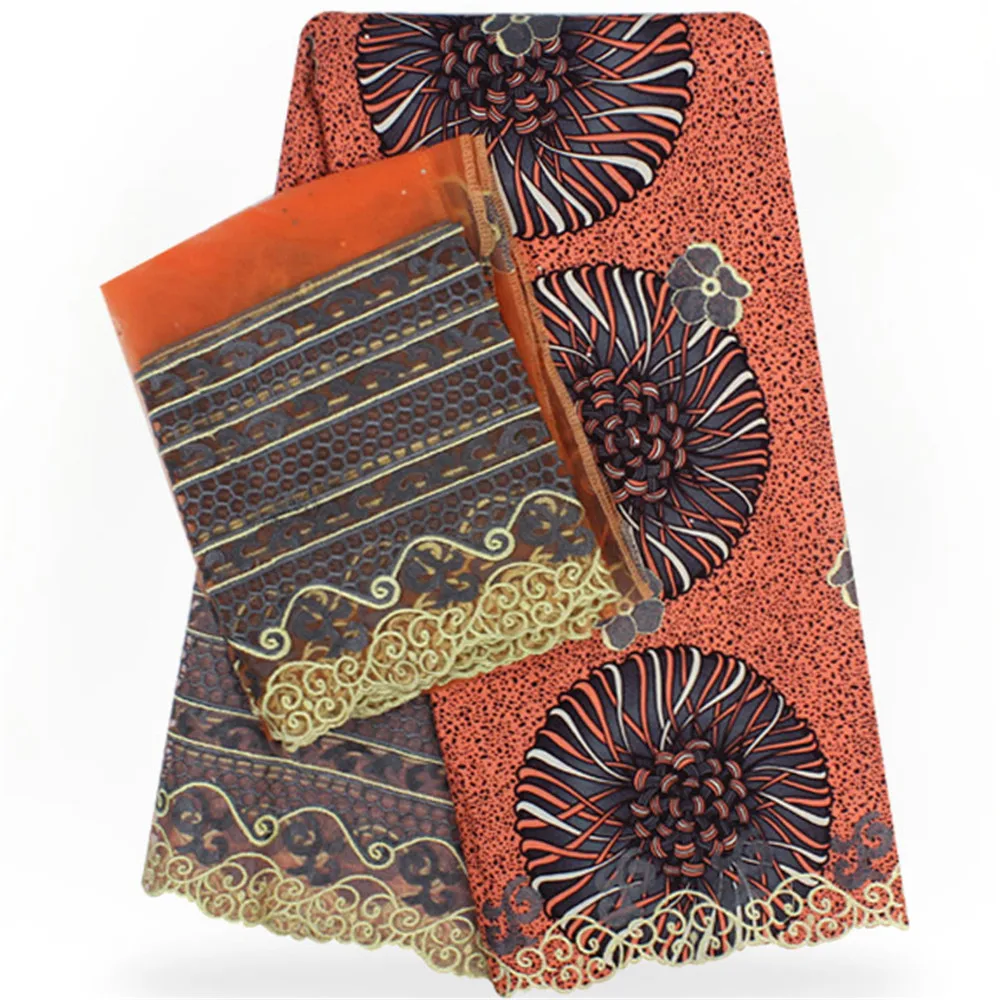 Жаккардовые ткани парчи воском кружева реальный воск Африканский стиль печати