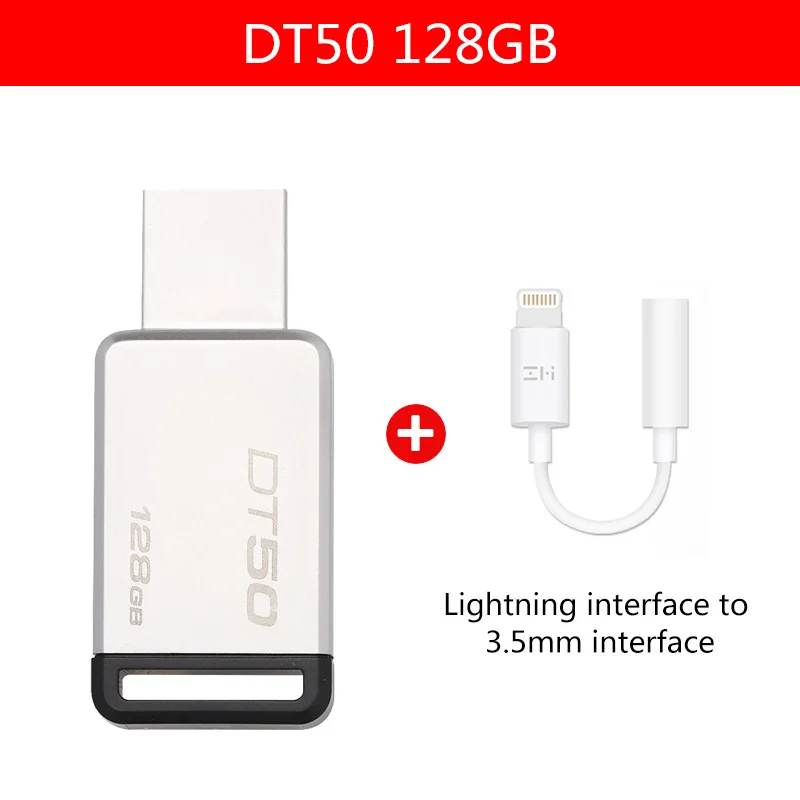 128GB-ZM-02 Kingston USB 3,0 Флешка 128 GB USB флеш-накопитель USB 3,1 memoria металлический флеш-накопитель usb-ключ usb DT50 128 gb флешка - Цвет: 128GB-ZM-02