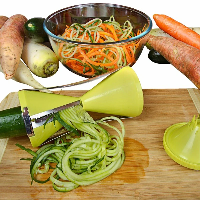 Ручное спиральное устройство резки овощей с 4 лезвиями редиска огурец овощерезки