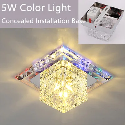 5W-Open-Color Светильник потолочныйпотолочный светильник кристалла LED светильники потолочные светодиодная лампа потолочные для гостинной проходу для декоративного освещения заподлицо светодиодные лампы светильники - Цвет корпуса: 5W-Open-Color