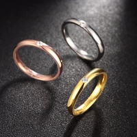 fashion ol style stainless steel party femme cubic zircon 9mm ring girl jewelry ladies multicolor rings for women wholesale