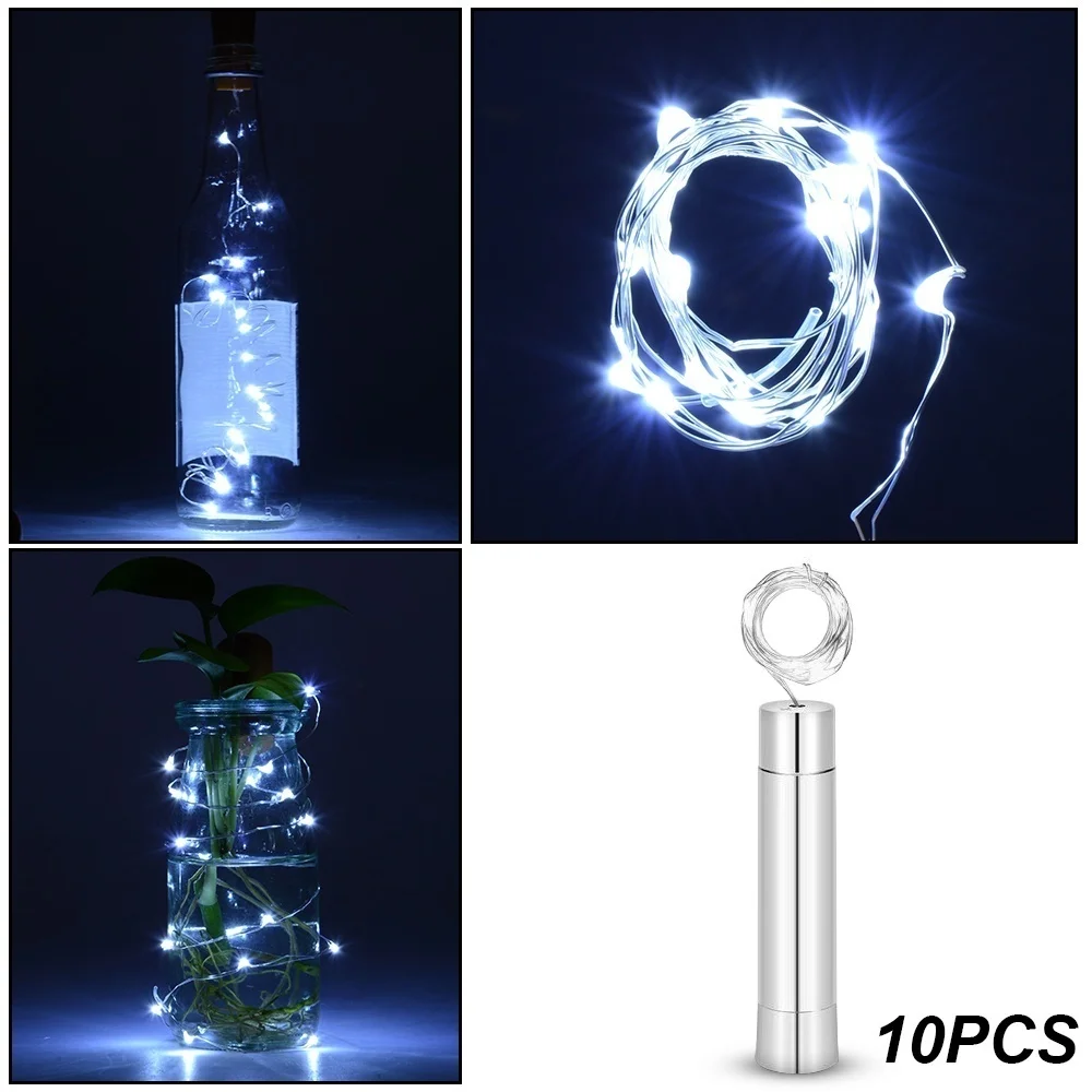 5/10 шт, длина 2 м, 20LED инструмент для установки пробок в бутылки свет 3.3ft Медный провод Фея/белый/теплый белый/розовый/фиолетовый(Батарея не входит в комплект
