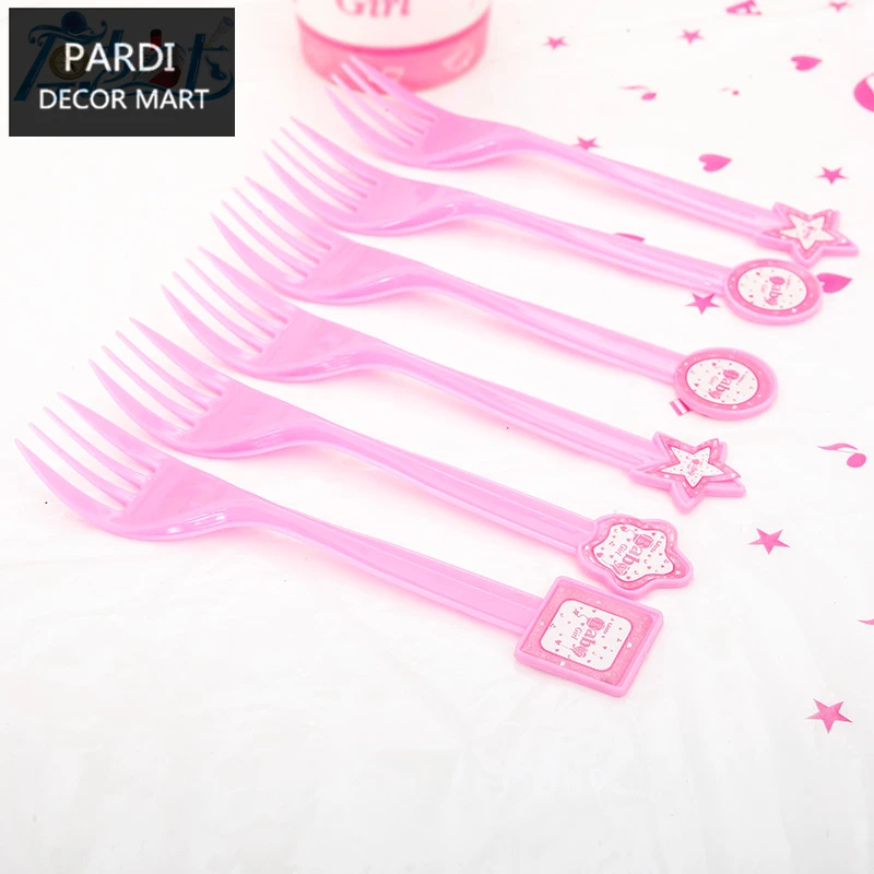 Набор одноразовых столовых приборов для девочек украшение на день рождения