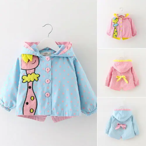 Куртки для маленьких девочек осенняя одежда с длинными рукавами пальто рисунком