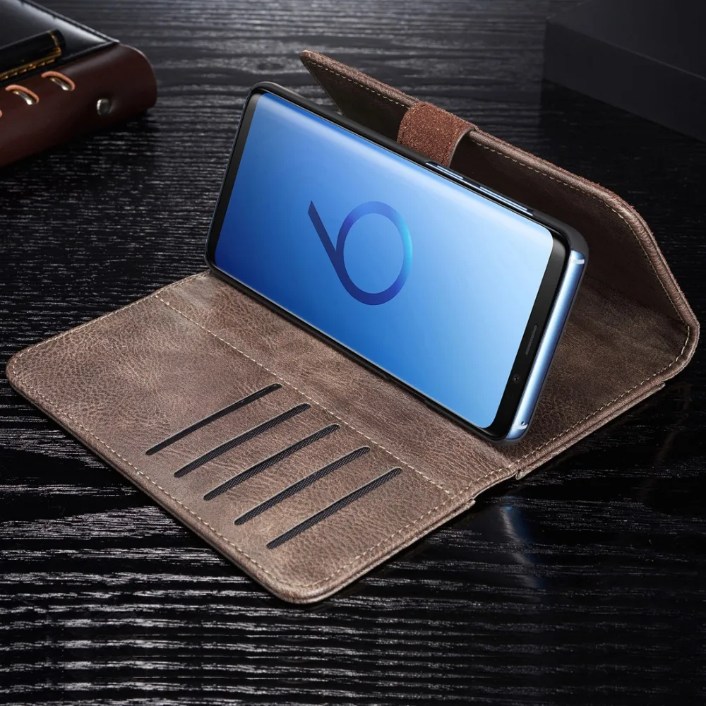 Чехол-кошелек в стиле ретро с магнитной застежкой для телефона Samsung Galaxy S9 + Plus