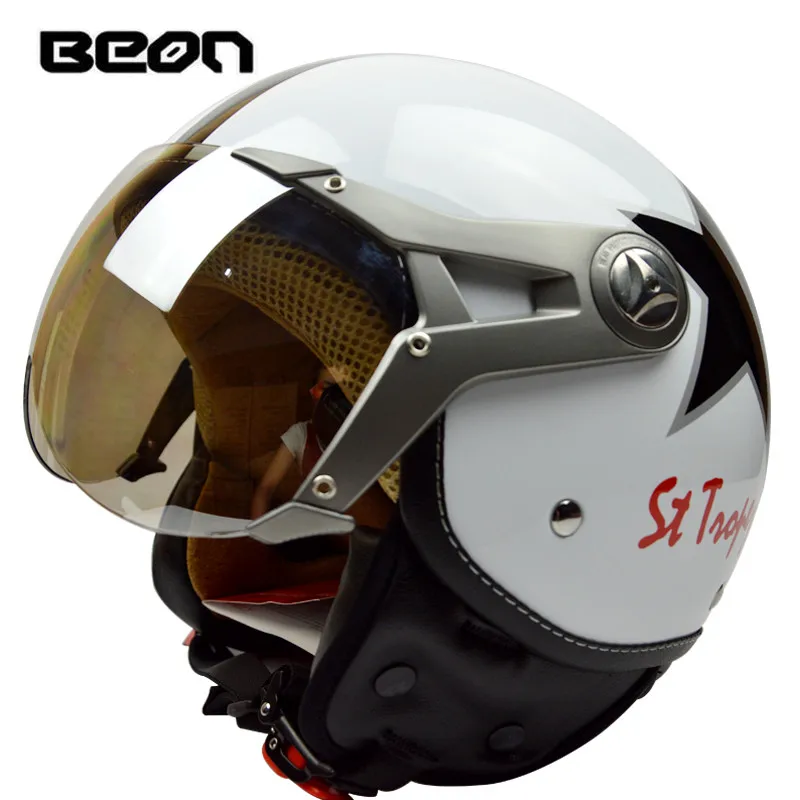 white star BEON 120, модный шлем, мотоциклетный шлем, половина лица, четыре сезона, casco moto beon, шлемы, capacete, полушлем, электрический велосипед - Цвет: white star