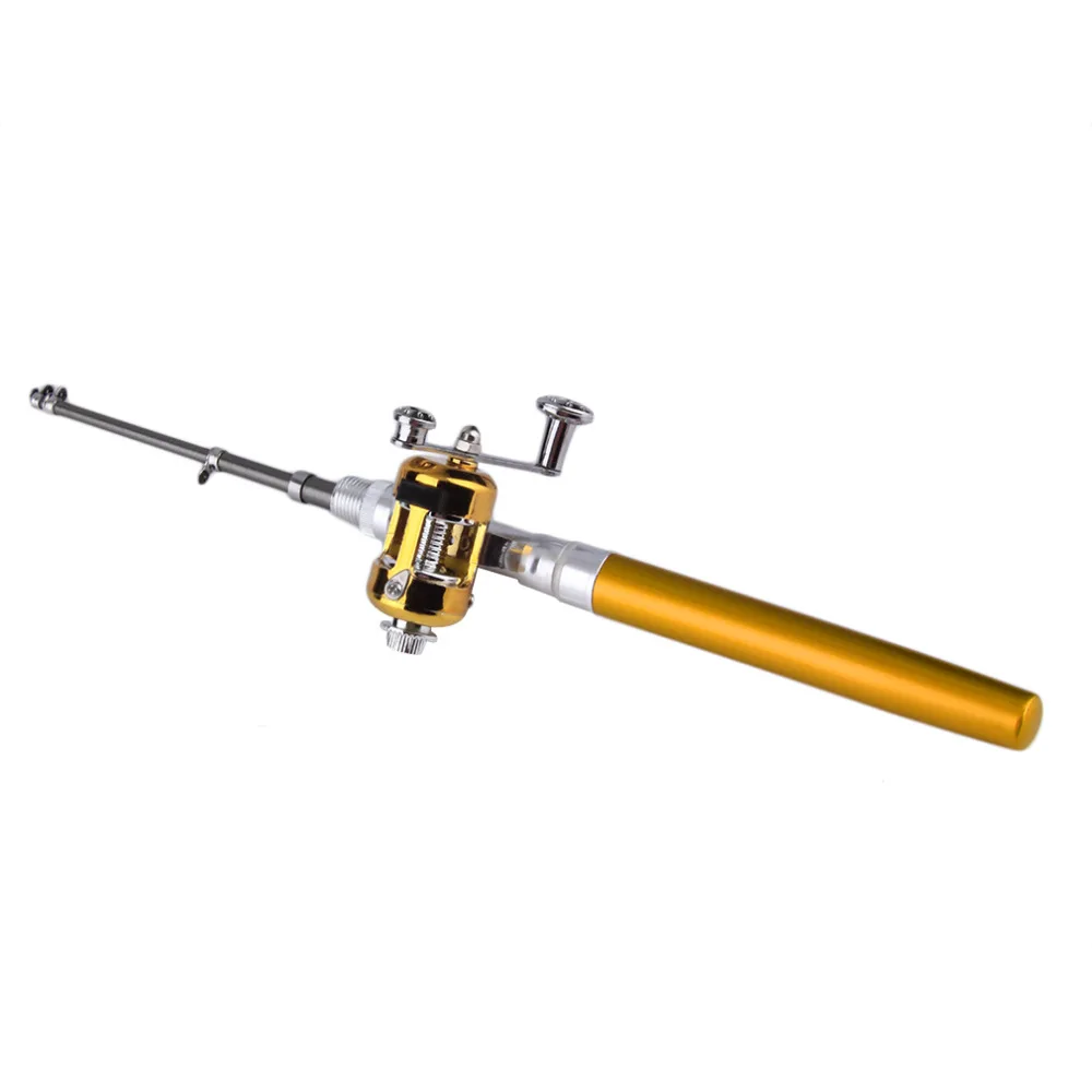 Стержень катушки Карманный Телескопический Мини рыболовной удочки Алюминий