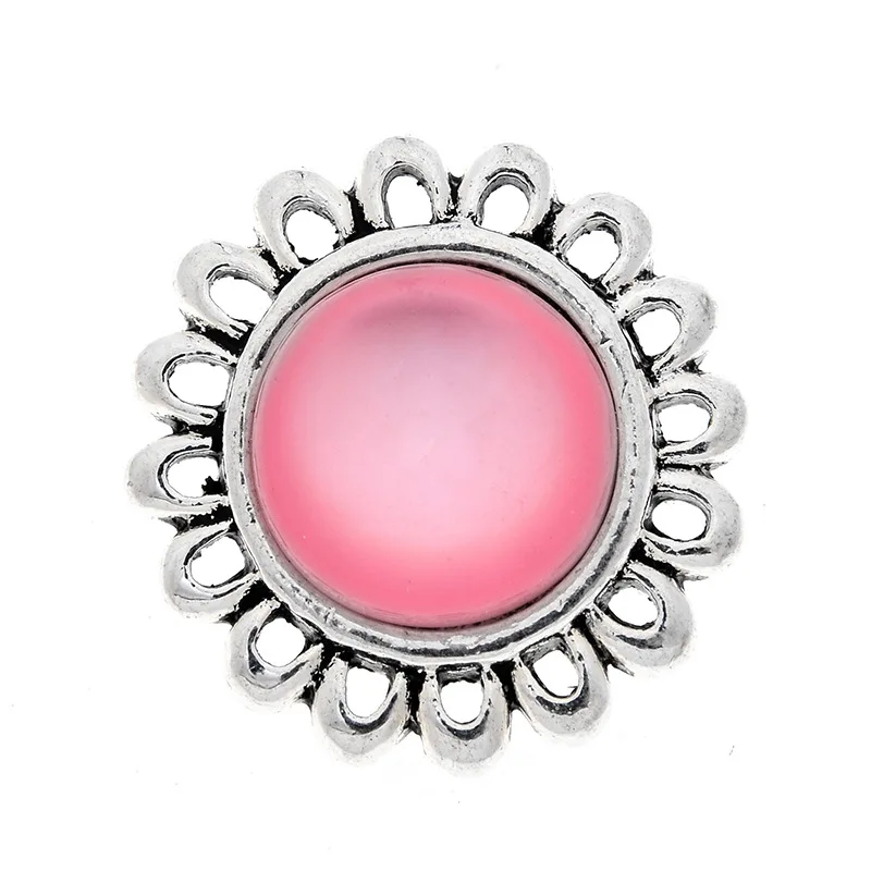 Подсолнух Форма 18 мм кнопка оснастки пресс амулеты Имитация Опал Камень кнопки