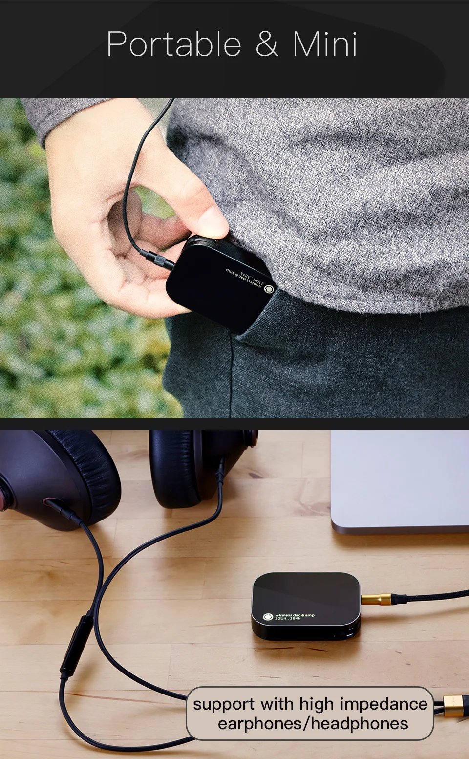 GGMM A2 беспроводной Bluetooth портативный усилитель для наушников HiFi цифровой аудио усилитель 32 бит/384 кГц мини аудио усилители музыкальный плеер