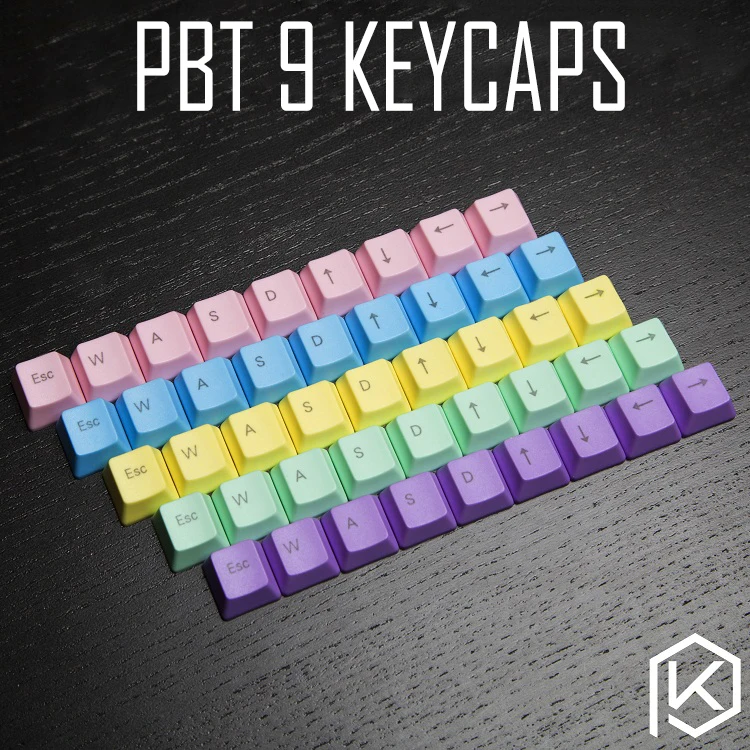 Игровые колпачки клавиш PBT 9 OEM профиль с принтом Cherry MX Stems top легенда красный синий