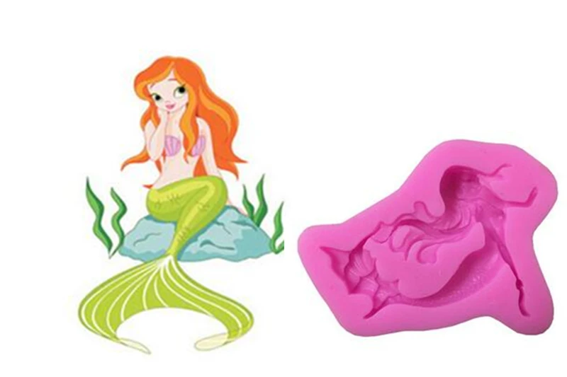 Homehow 1PC/Lot Sea Mermaid Princess Silicone Cake Mold Baking Fondant Decorating Form Soap Candy Chocolate Mould | Дом и сад