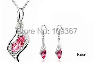 DIAMANTE ГЛАЗ КРИСТАЛЛ РОЗОВЫЙ TEAR DROP ЛЮКС ПРОМ ОЖЕРЕЛЬЕ СЕРЬГИ ЮВЕЛИРНЫЕ ИЗДЕЛИЯ