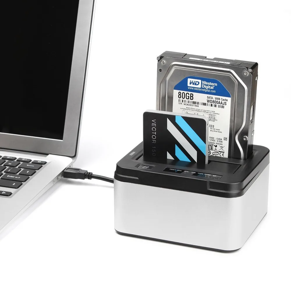Алюминиевый двойной отсек USB 3 0 на SATA внешний жесткий диск Док станция с