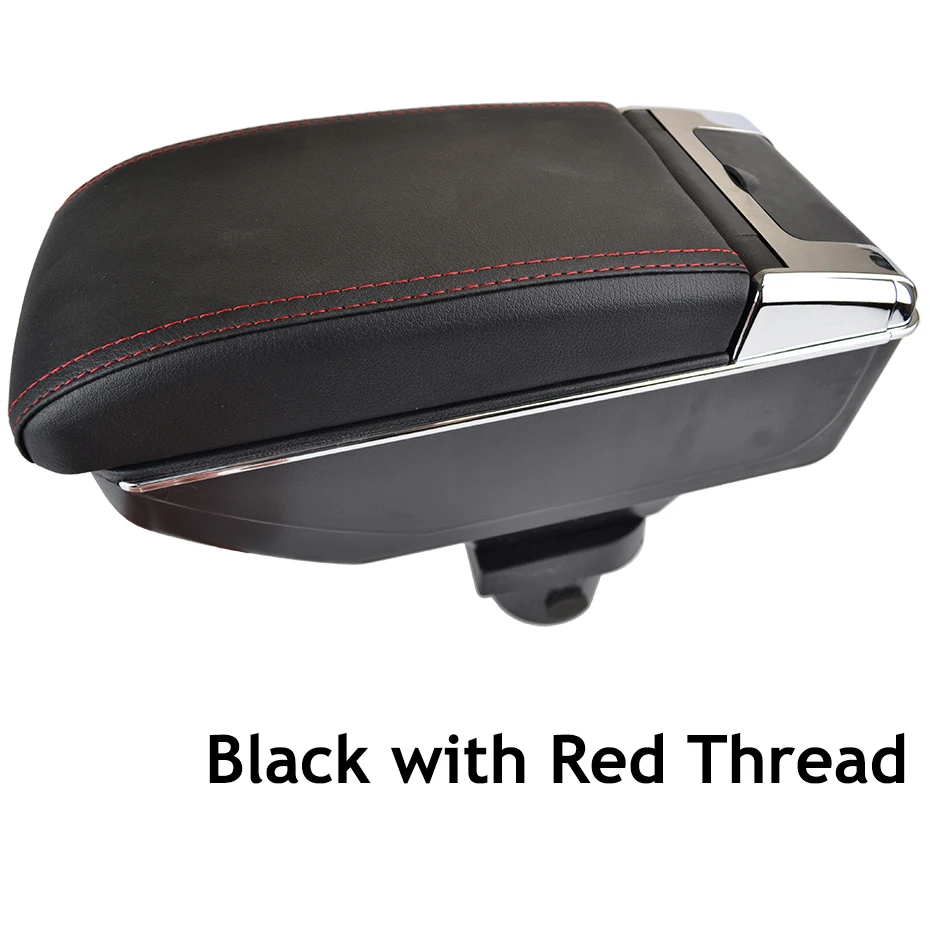Red Thread Центральная консоль для VW Up 2009- двойной ящик для хранения кожаный подлокотник 2010 2011 2012 2013 подстаканник - Color Name: Red Thread