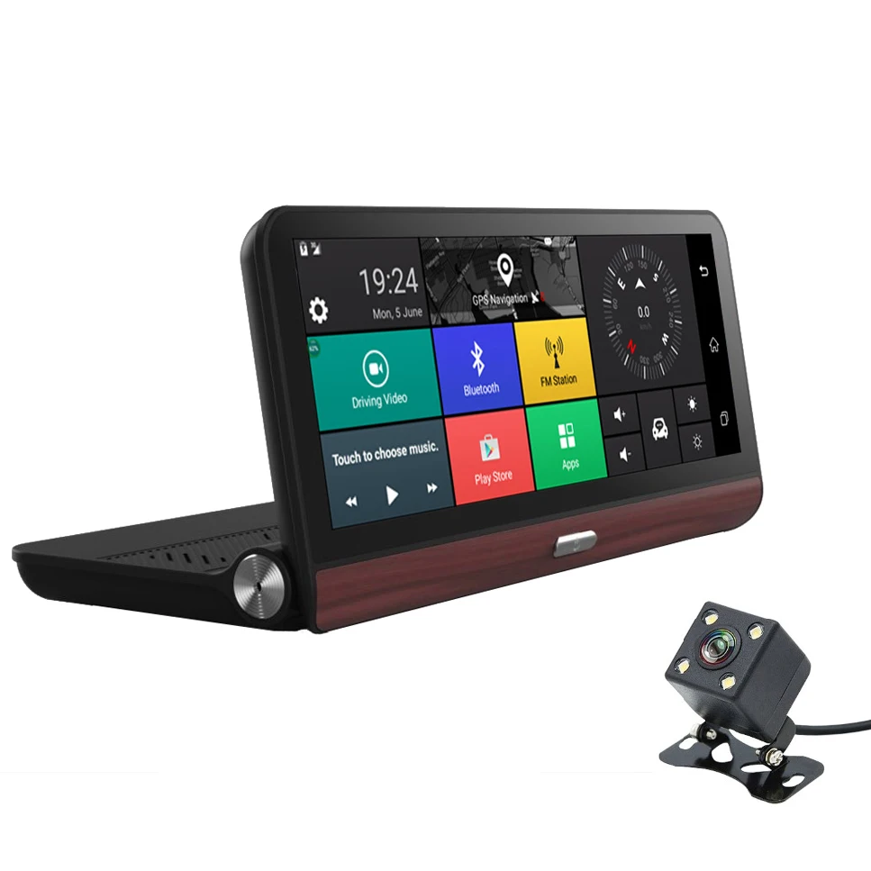 Dealcoo 8' сенсорный экран 4G Автомобильный dvr видеомагнитофон камера ADAS двойной