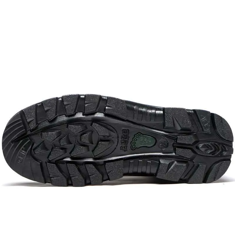 Мужские ботинки со стальным носком рабочие модные теплые из коровьей кожи