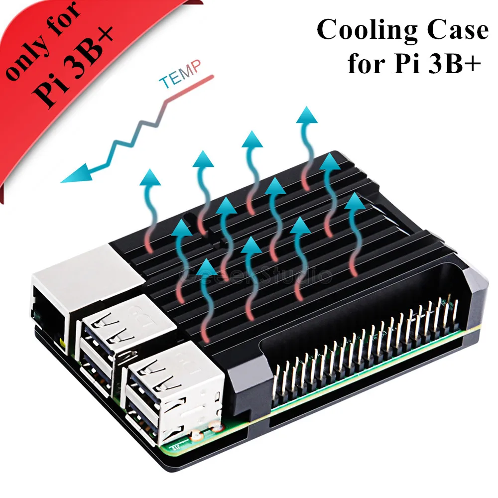 Новинка! Raspberry Pi 3B + версия бронированный корпус Охлаждающий радиатор