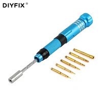 diyfix 6 in 1 magnetic precision screwdriver bits kit adjustable extension rod for iphone disassemble repair tool set