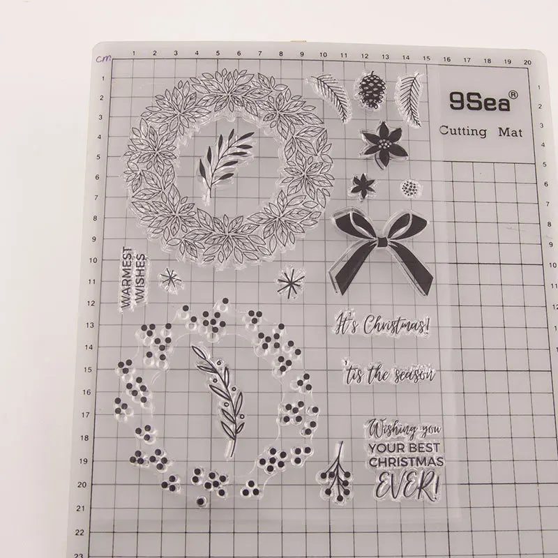 Season Garland Round Bow Transparent Clear Silicone Stamp for Seal DIY Scrapbooking Photo Album Decorative Sheets | Дом и сад