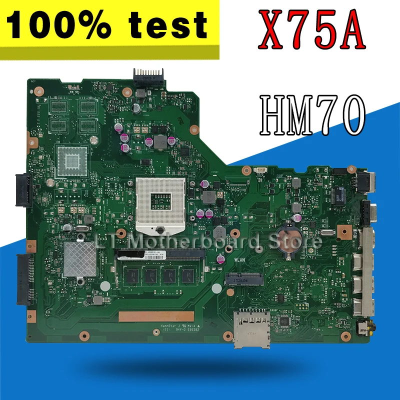 X75A материнская плата HM70 для ASUS X75V X75VC X75VB X75VD X75 R704V Материнская плата ноутбука X75A материнская плата X75A Материнская плата Тест ОК