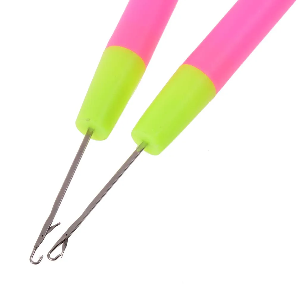 2 шт. парик крюк игла Нитевдеватель Вязание пластик крючком коса иглы волосы Перо