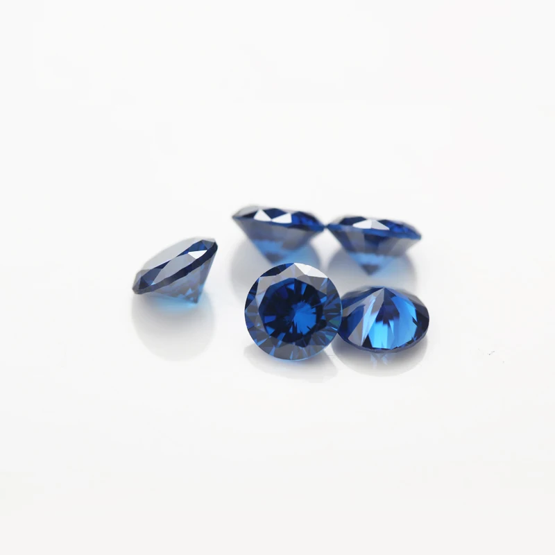 

100PCS 1.0~10mm Round Shape Loose CZ Stone Blue Color Zirconia Synthetic Stone AAAAA Quality For Jewelry