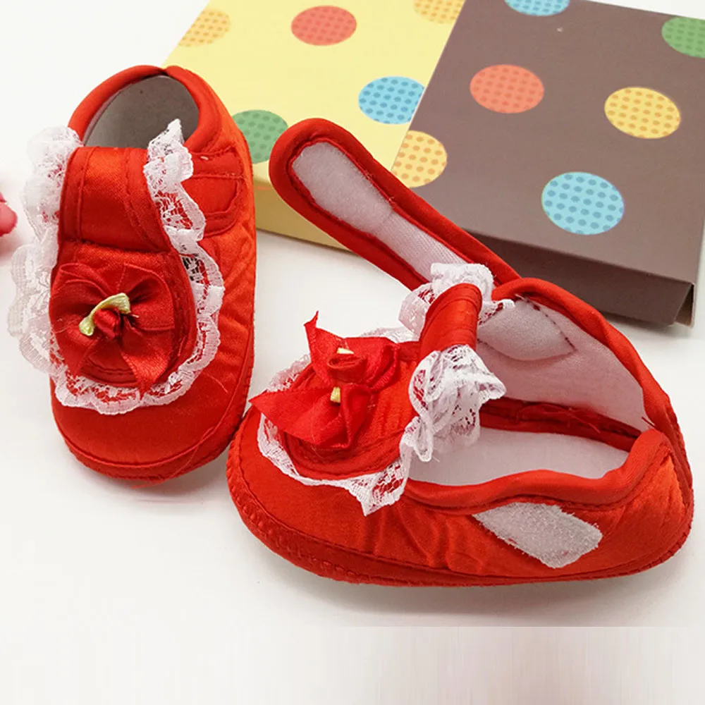 2018 детская прогулочная обувь с кружевным бантом и розами для маленьких девочек
