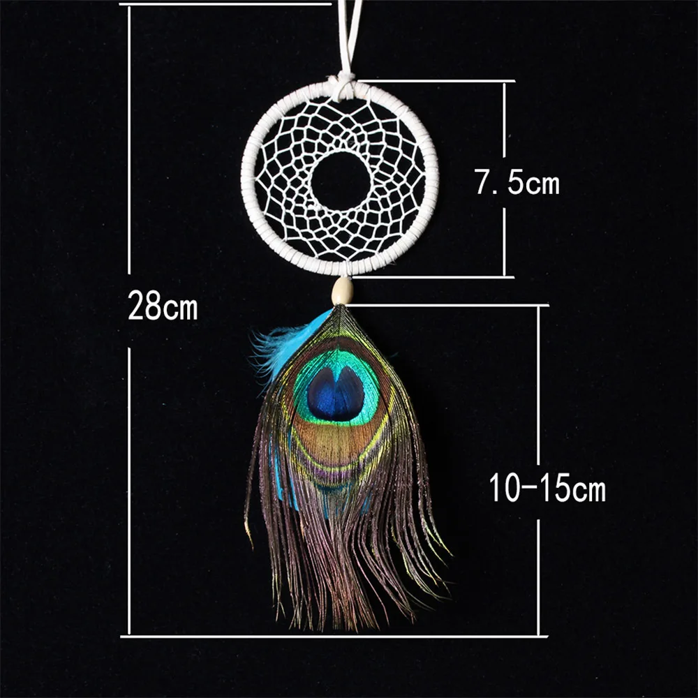 Ловец снов Павлин акссесуар для волос индийские перья стиль кулон украшение
