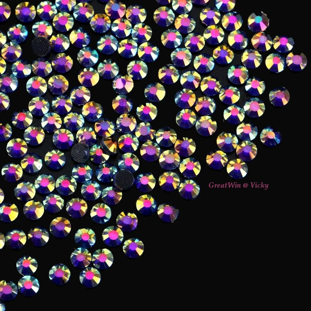 Сапфир AB DMC стразы с горячей фиксацией яркое стекло для аксессуаров одежды SS6 SS10