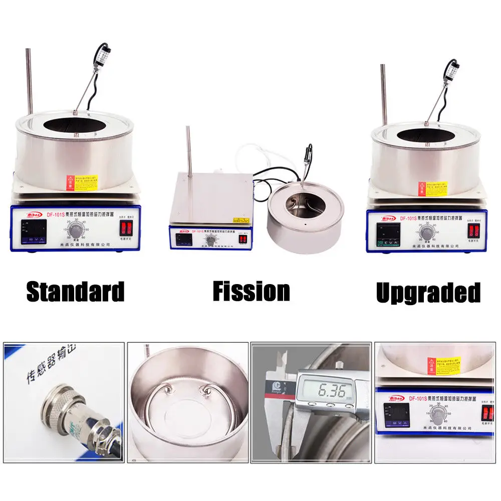 

DF-101S 220V 50HZ 0-2600r/min Laboratory Magnetic Heating Stirrer w/2000ml Digital Thermostat Heating Water Oil Bath