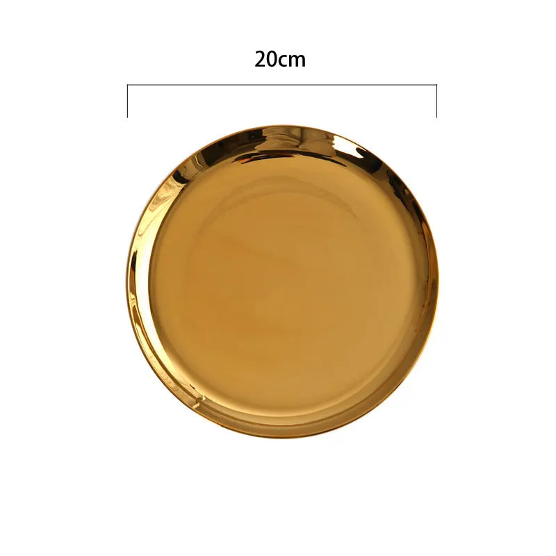 Golden 8 inch dish Золотой творческий набор в скандинавском стиле, покрытие керамики, костяного фарфора, чашка для кофе и молока с ложкой для посуды, высококачественный подарок на день рождения и любовь - Цвет: Golden 8 inch dish