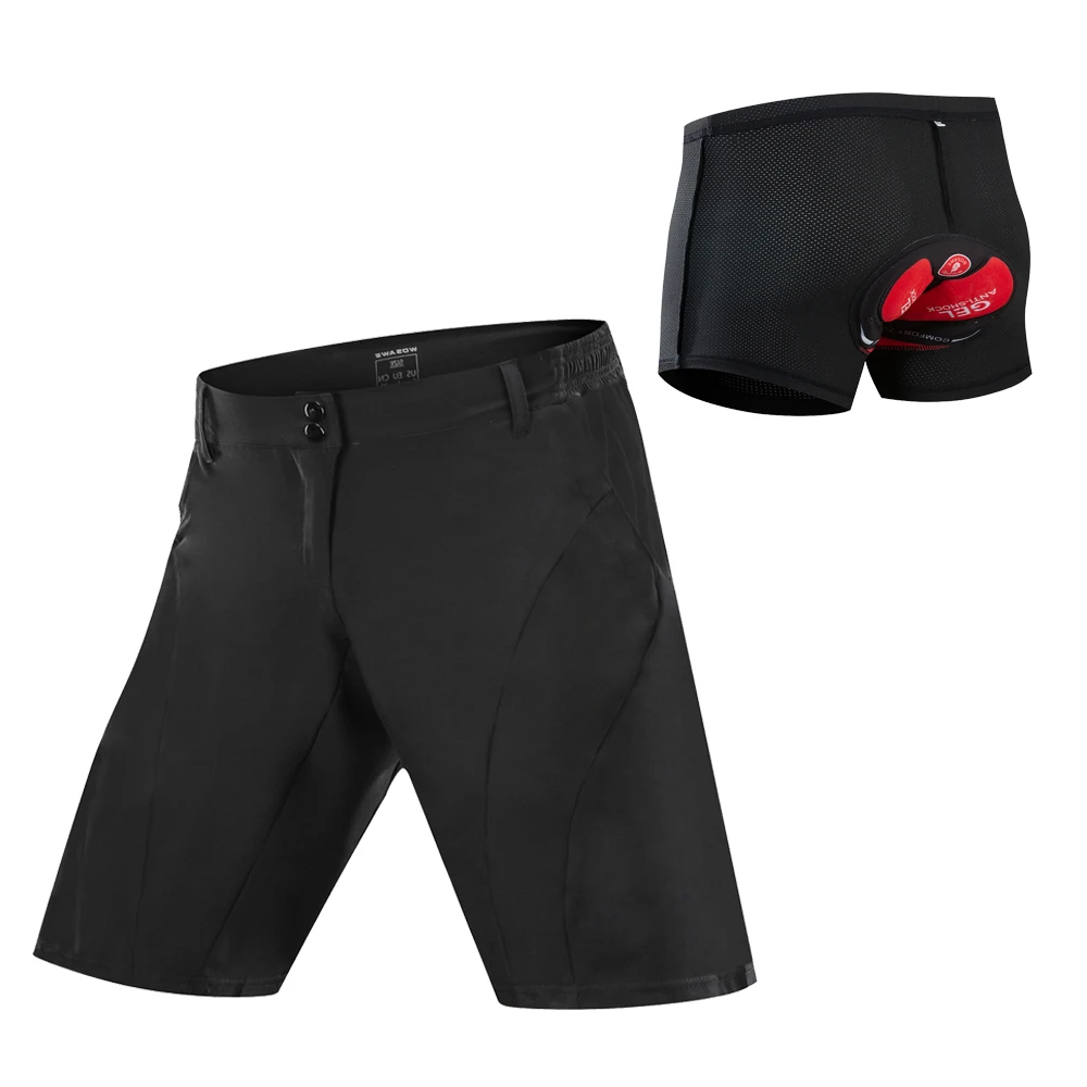 BC102 black shorts WOSAWE быстросохнущие велосипедные шорты мужские MTB Горный велошорты велосипед Горные бермуды дышащие мешковатые короткие штаны - Цвет: BC102 black shorts