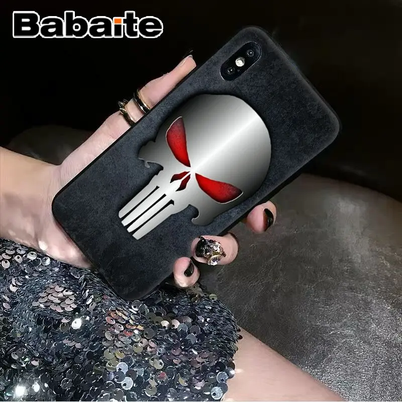 Babaite Каратель Череп DIY Роскошный Высокий протектор на конце чехол для iPhone 5 5Sx 6 7 7plus 8 8Plus X XS MAX XR